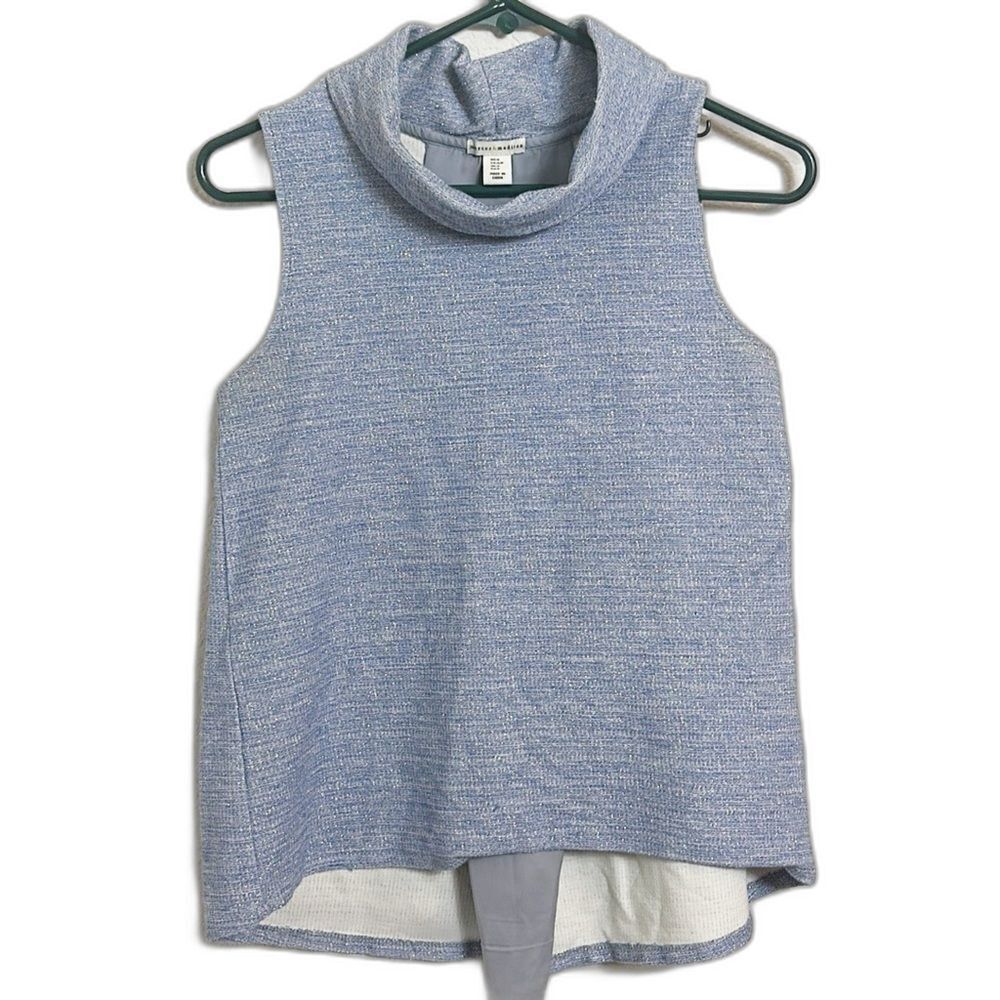 Anthropologie mercer&madison small sleeveless mock neck blue top NWOT 24C